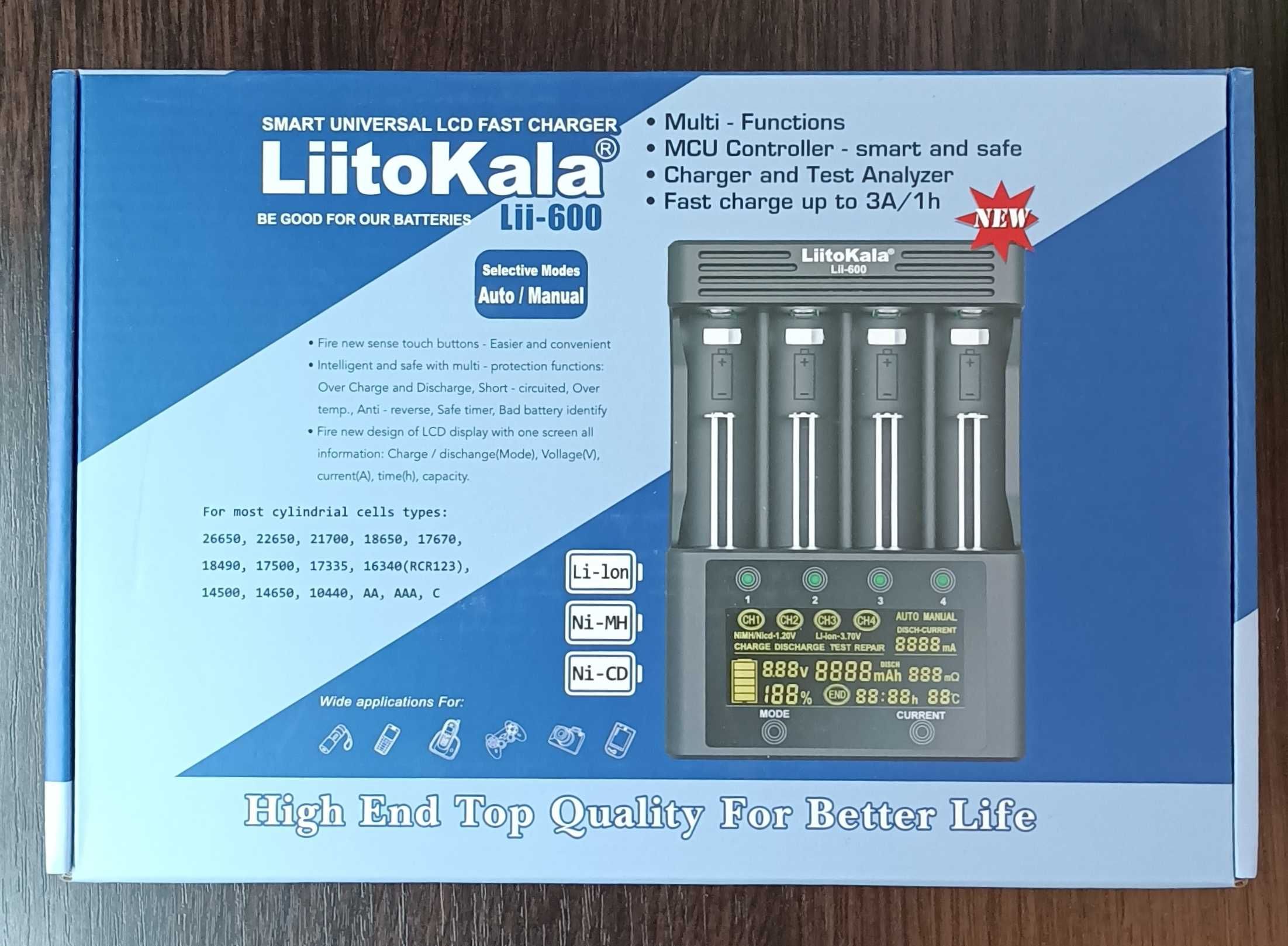 Зарядка LiitoKala Lii-600 аккумуляторов. Зарядний пристрій. Оригінал
