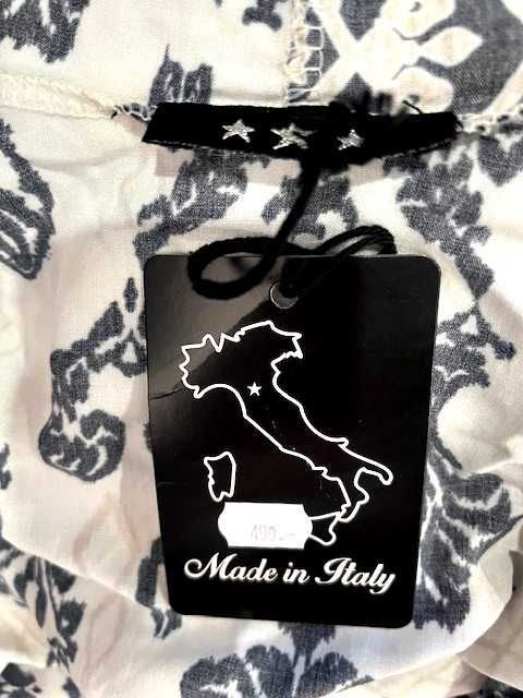 made in italy bluzka narzutka modny wzór boho ornament viscoza nowa