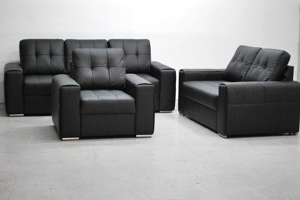 RIY KOMPLET 3+2+1 sofy, kanapy, zestaw SKÓRA 6605 kanapy salon wygodne