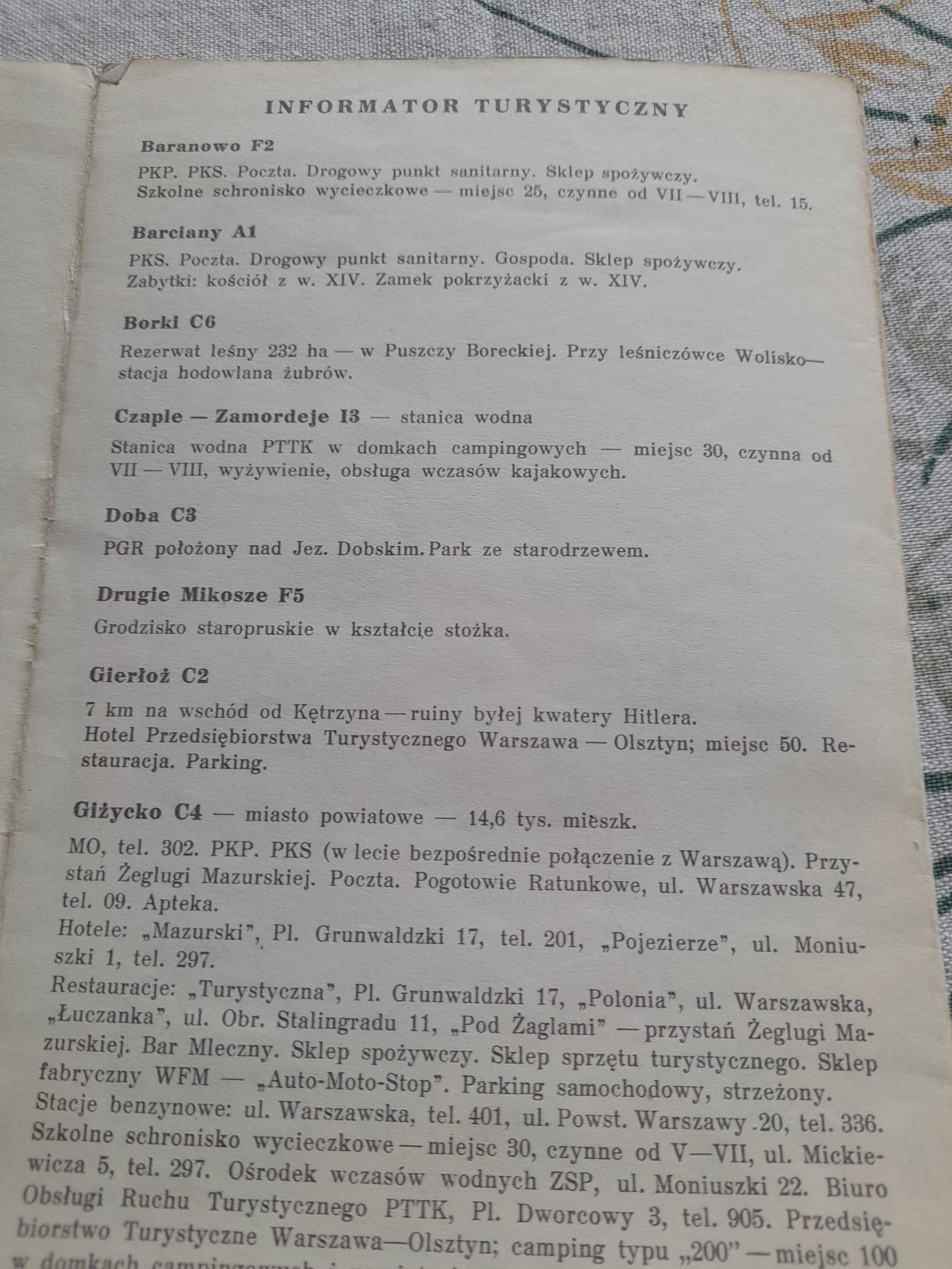Mapy Wielkie jeziora mazurskie stare lata  1960 - 70