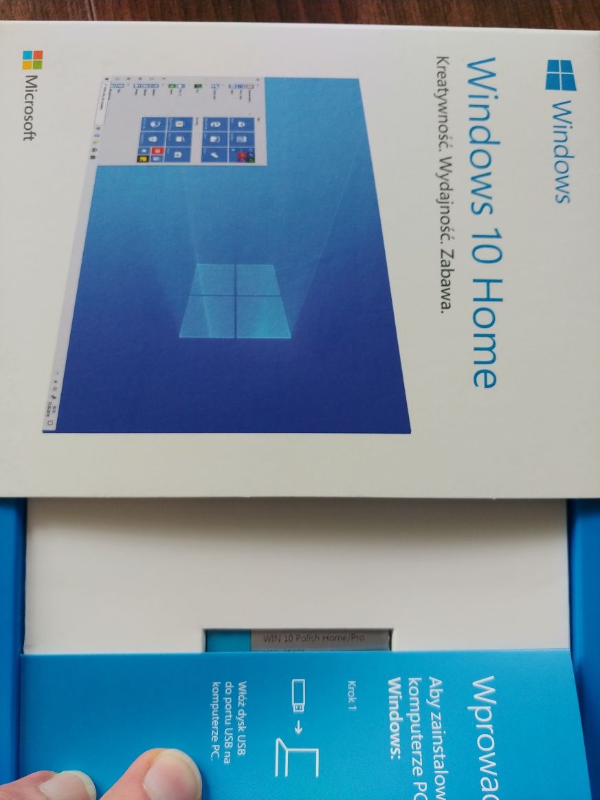 Win10 Win11 Oryginalny pudełkowy usb boxowy Windows 10 home PL 32 / 64