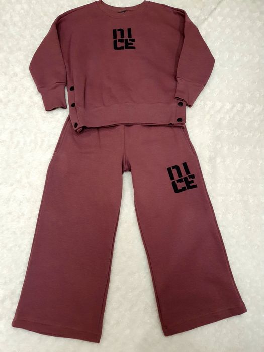 НОВИЙ!Преміум теплий костюм для ДІВЧИНКИ(Світшот+широкі штани палаццо)