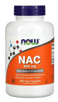 NAC, 600 mg, 250 Cápsulas Vegetais, NOW Foods