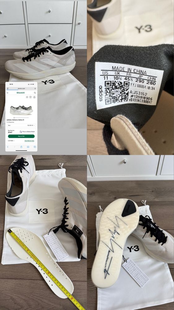 Adidas Y-3 Adizero Adios 9 JS3152 оригінал 45р