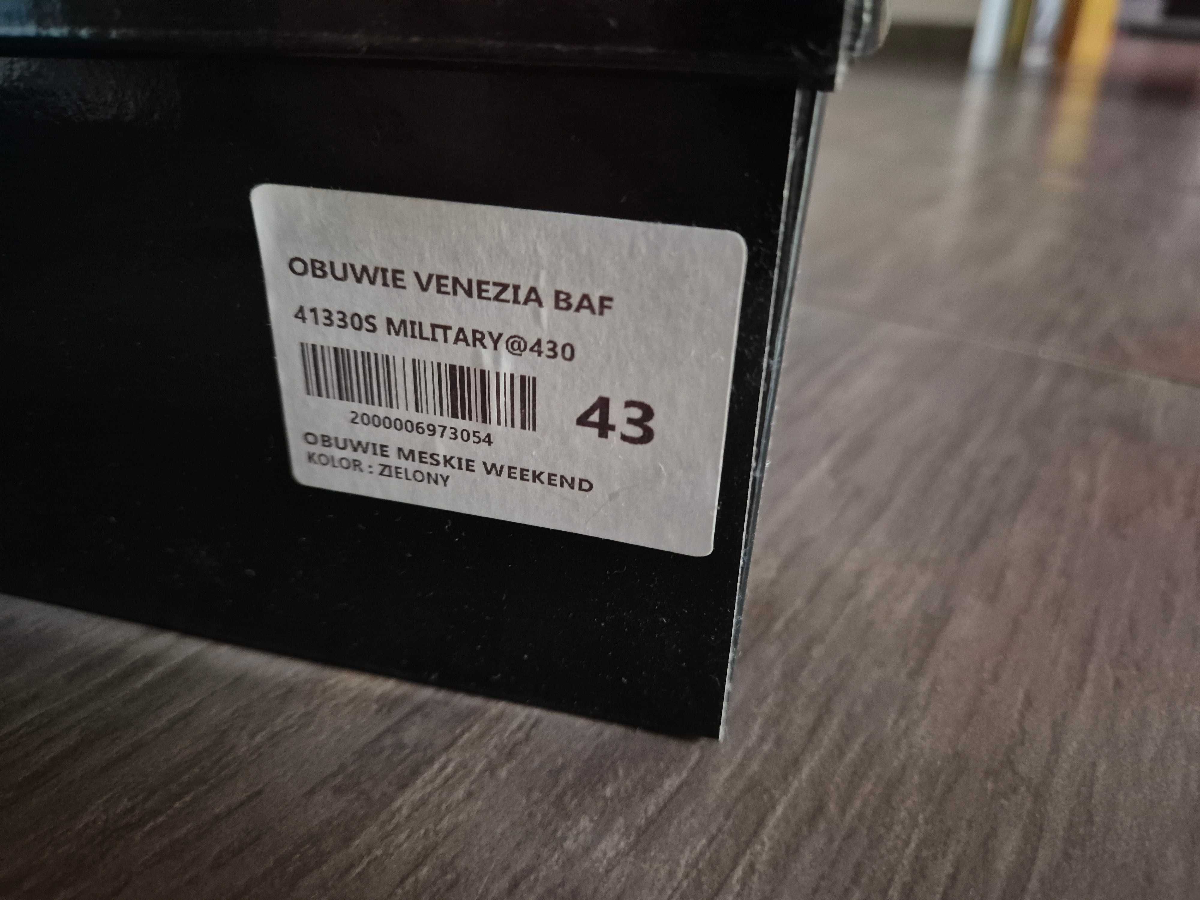 Mokasyny Venazia zamsz zielony roz 43