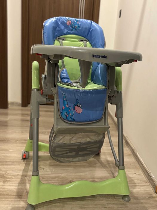 Niebiesko zielone krzesełko do karmienia dla dzieci Baby mix