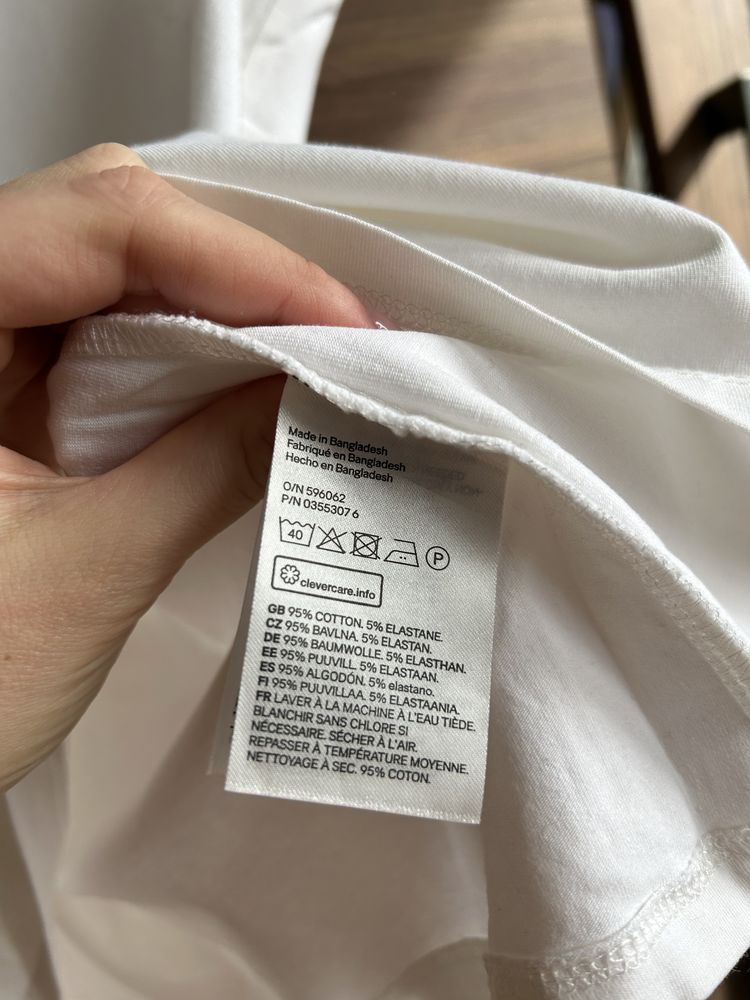 Klasyczny basic biały top bluzka koszulka H&M