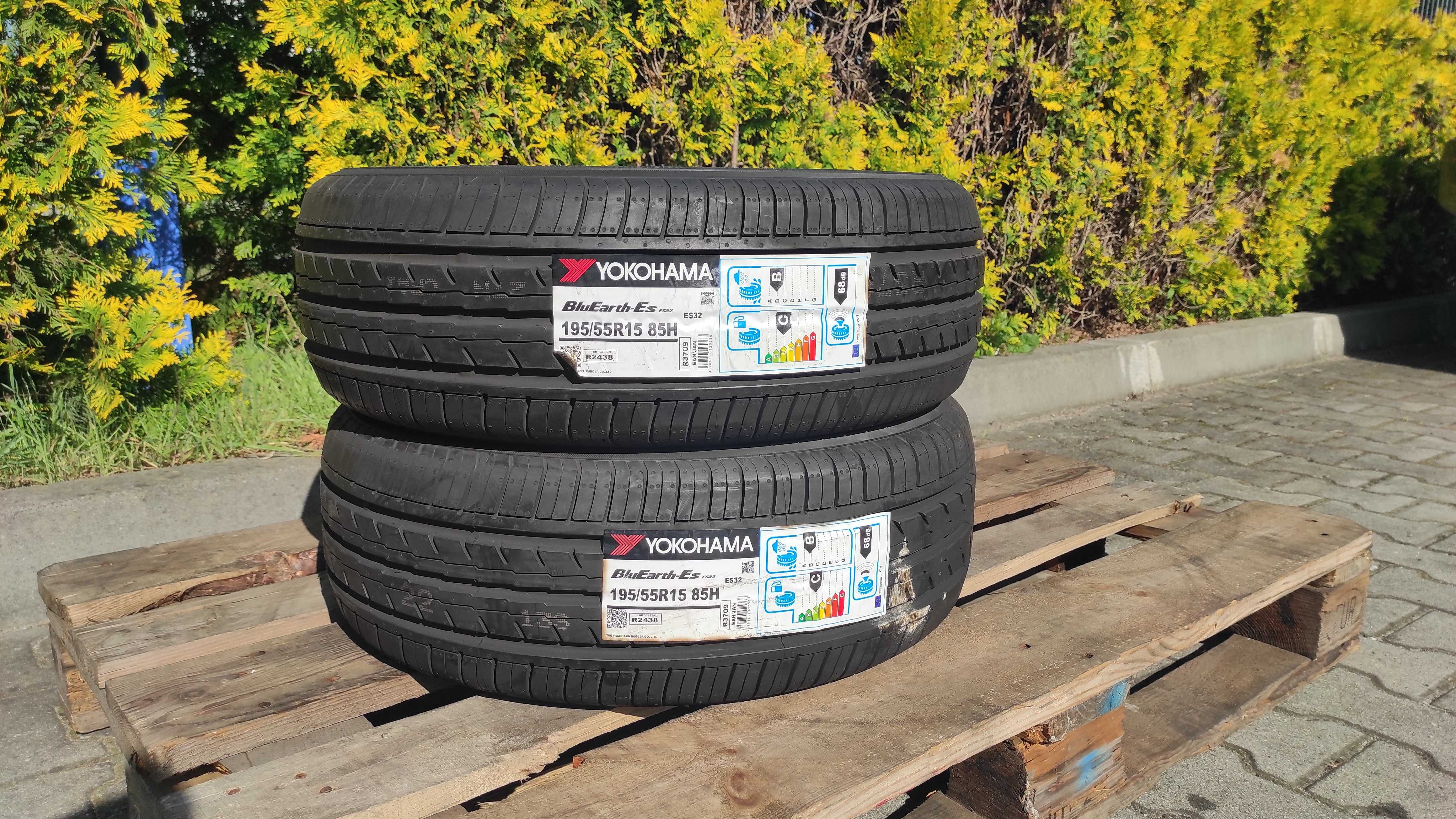 NOWE opony letnie 2x 195/55 R15 Yokohama Bluearth ES32 MONTAŻ WYSYŁKA