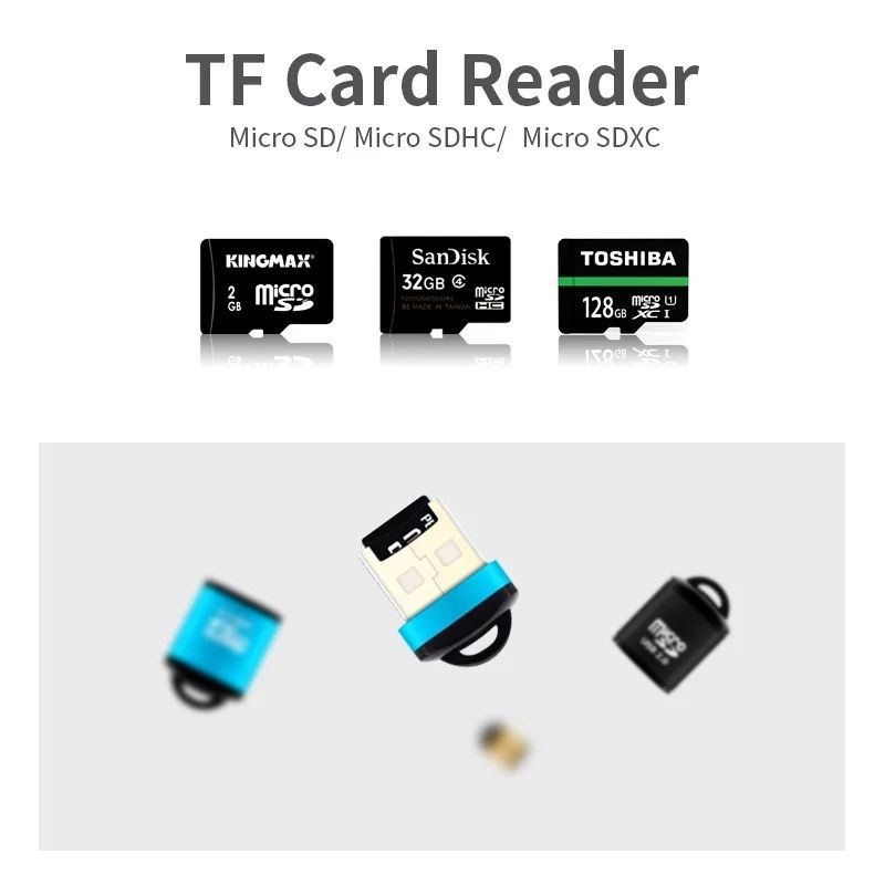 Leitor USB de cartões de memória micro SD novo com portes incluídos