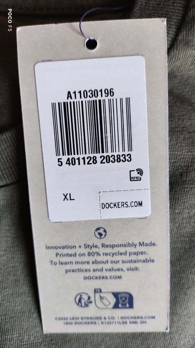 Dockers zielony khaki oliwkowy t-shirt rozm XL