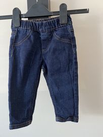 Prenatal spodnie dżinsowe elastyczne jeansowe joggery r. 9-12 mc