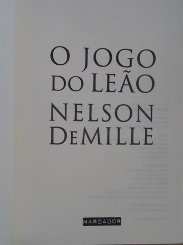 O Jogo do Leão de Nelson DeMille - 1ª Edição