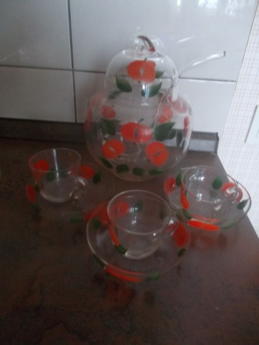 Набор крюшонница с чашками (стекло) СССР