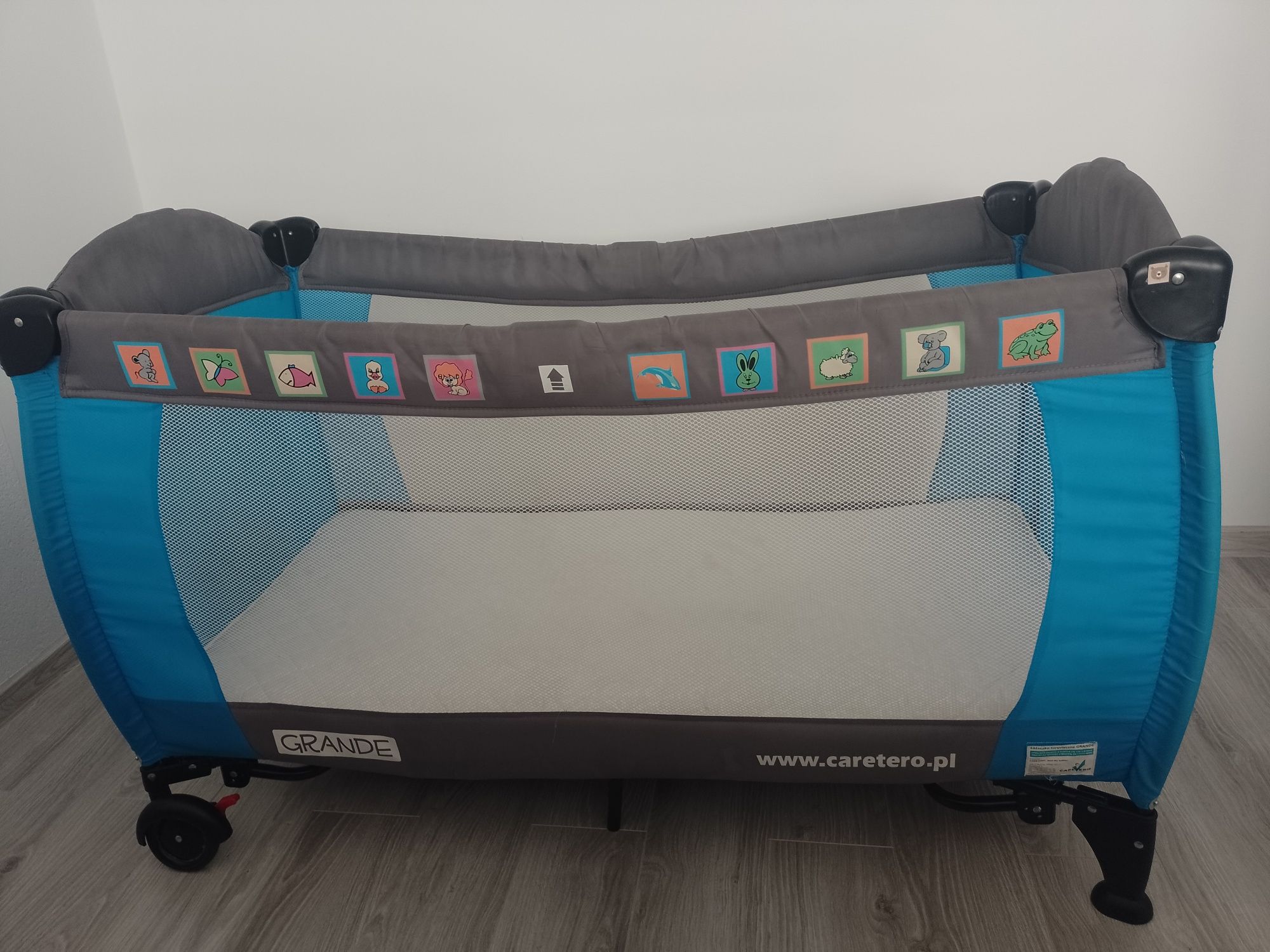 Łóżeczko turystyczne caretero grande plus materac gratis kolderka z po