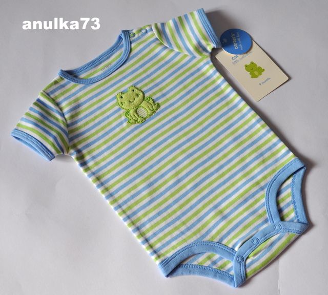 Nowe CARTER'S body BODZIAK z USA żabka i paseczki 9-12 m 80 Bawełna