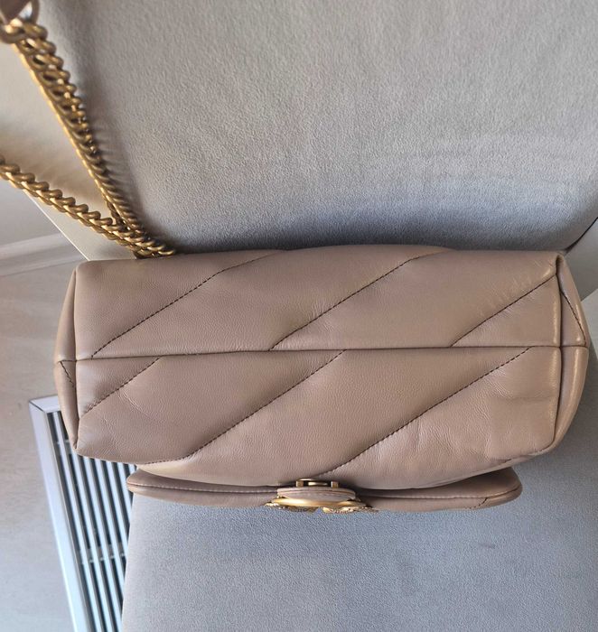 Pinko Love Puff Classic Torba na ramię skóra owcza jasny brąz