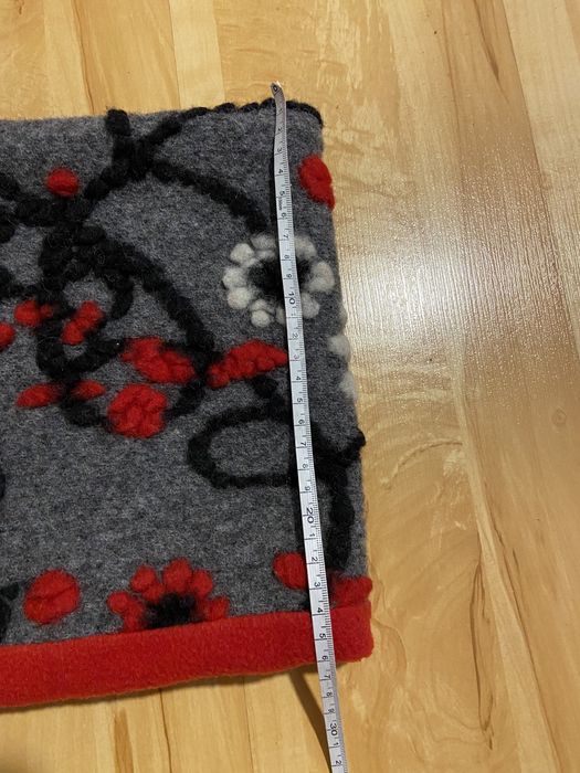 Ciepły komin szal czerwony szary aplikacje 3D ciepły zima Vintage dams