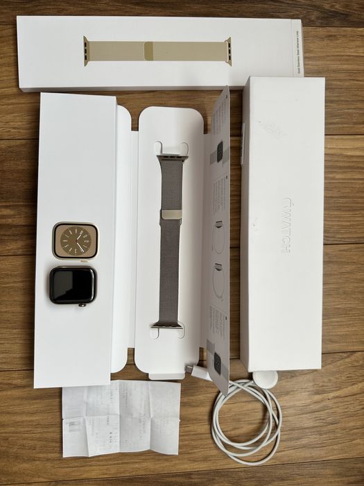 APPLE Watch 8 GPS Cellular 45mm ze stali nierdzewnej kolor złoty