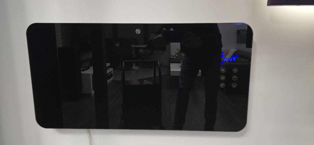 Grzejnik elektryczny szklany czarne szkło