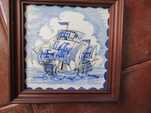 Quadro em Azulejos com Caravela, pintado à mão