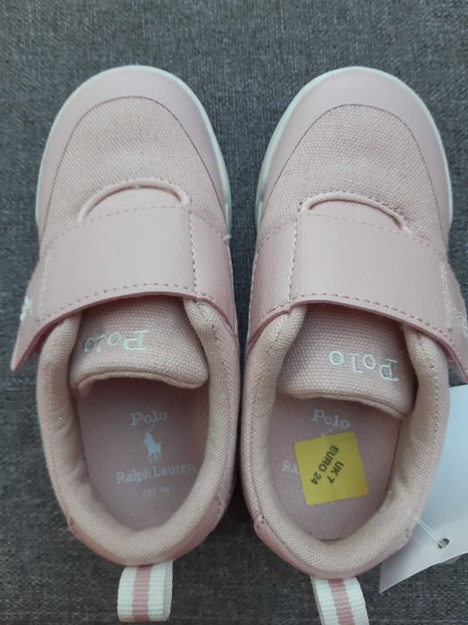 Nowe Polo Ralph Lauren buty r. 24 na rzep, różowe