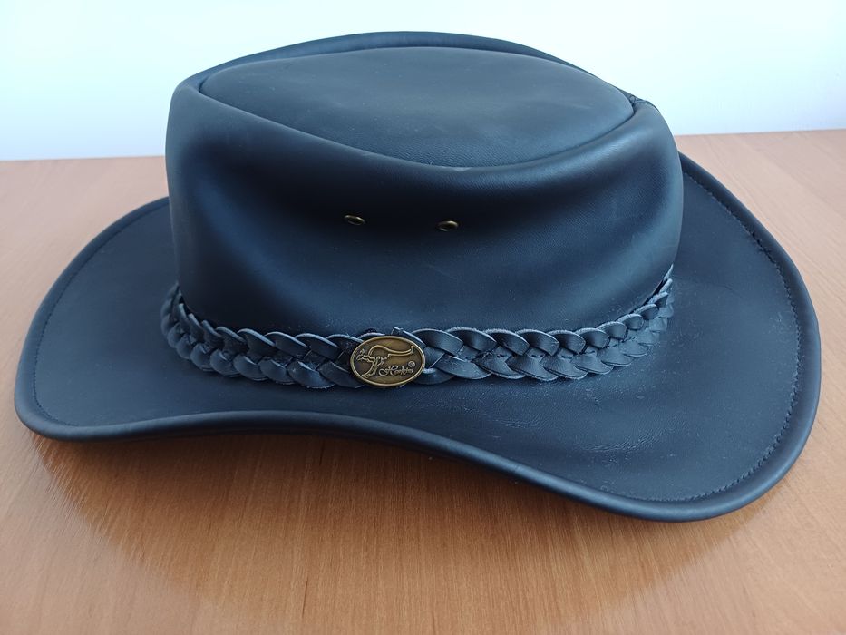 Натуральная кожаная шляпа HAWKINS ориг Австралия 58 см