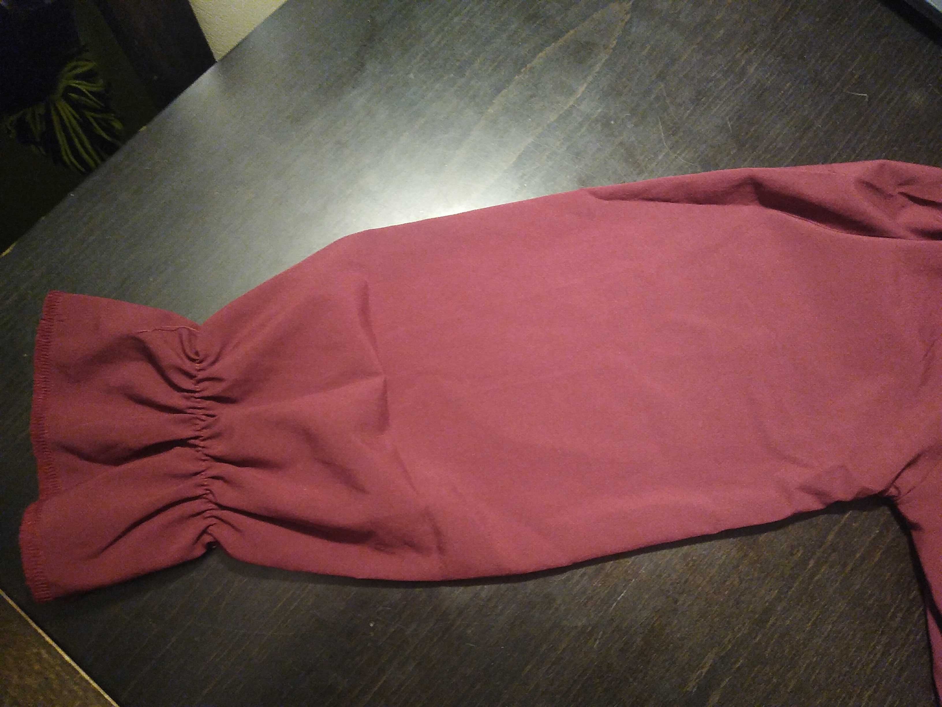 Bordowa bluzka rękaw.3/4 rozmiar S
