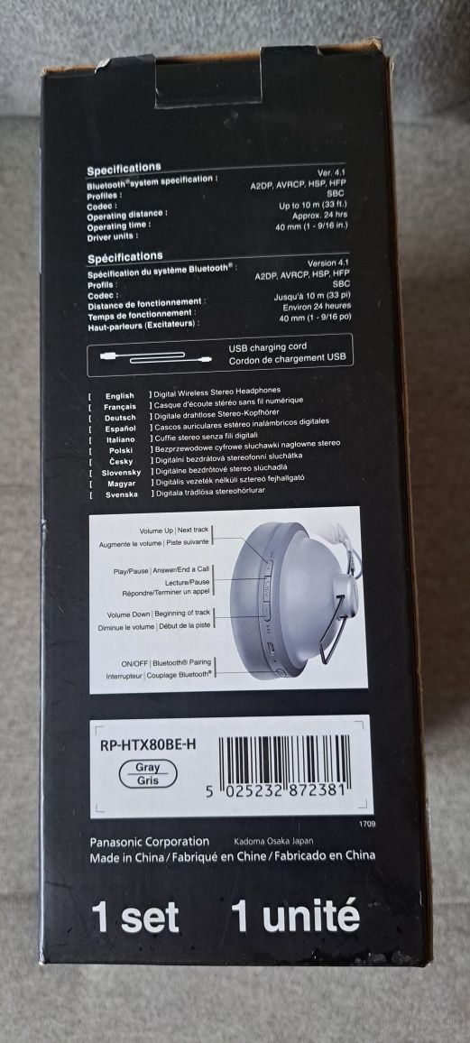 słuchawki Bluetooth Panasonic  RP-htx80b  nowe