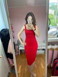 Сукня базова червона міді розмір XS