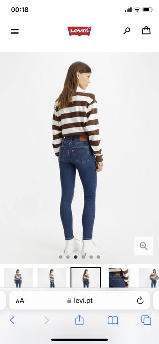 Calças de ganga levis high rise skinny 721