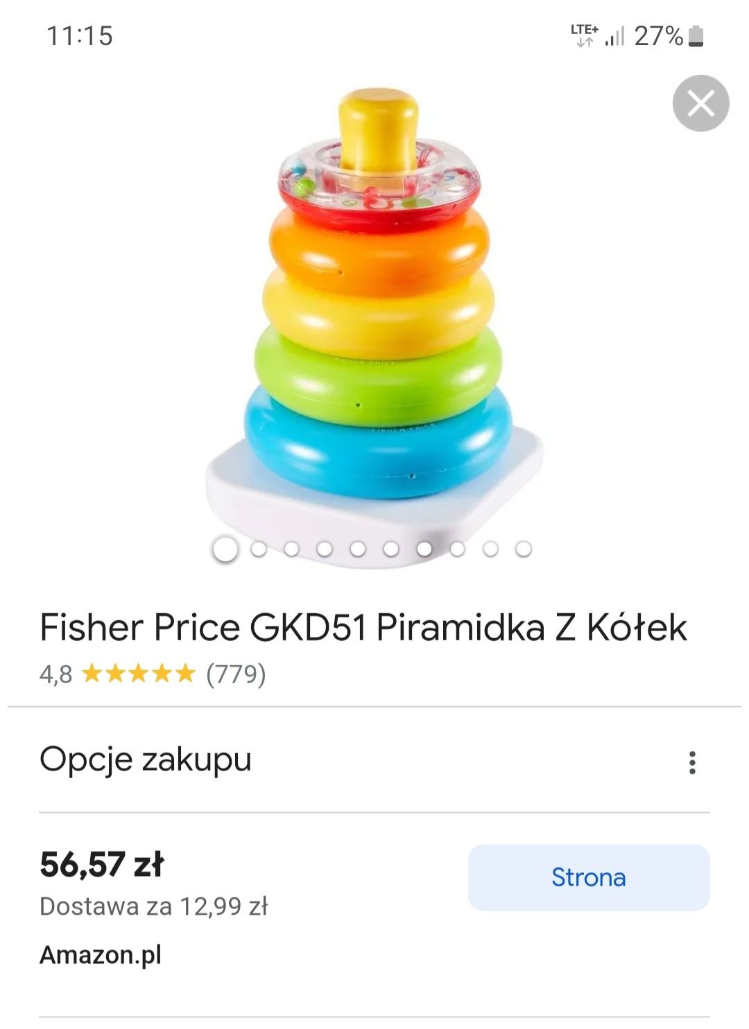 Fisher-Price piramidka z kółek