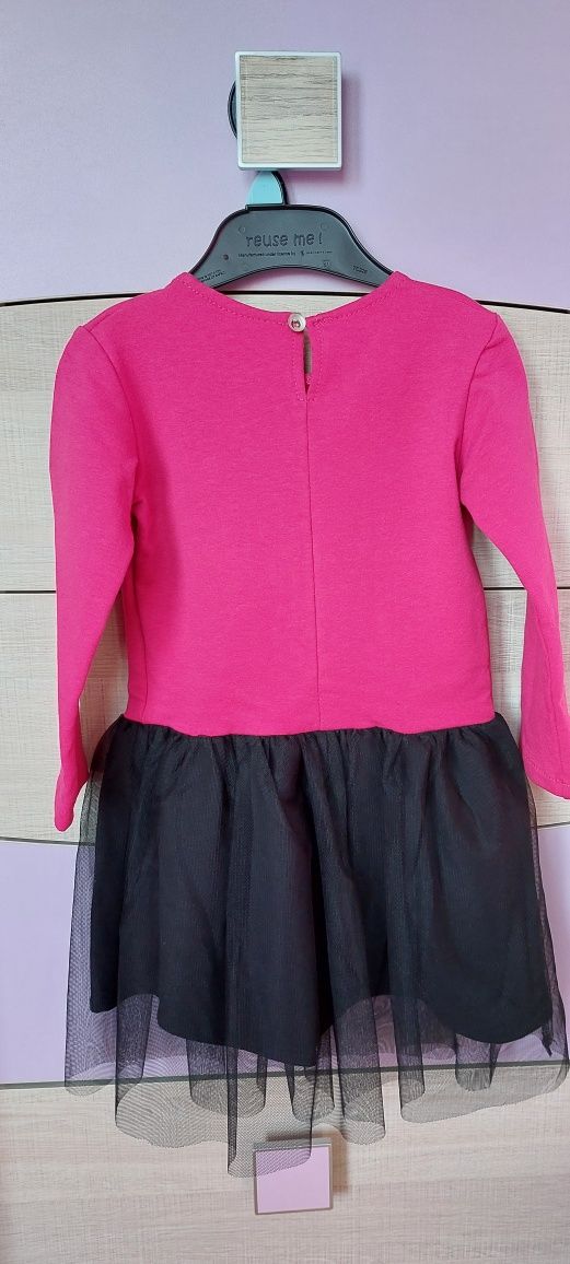 Sukieneczka różowo-czarna 98 (nowa)