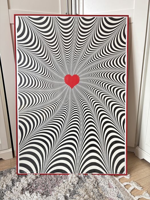 Plakat op-art Greg Sams - Twist of the heart 70x100 alu rama szkło