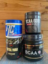 BCAA Nutrex California gold nutrition Pre Xs Total War