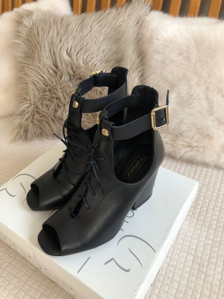 TopShop buty botki obcasy sandały 38 skórzane Top Shop