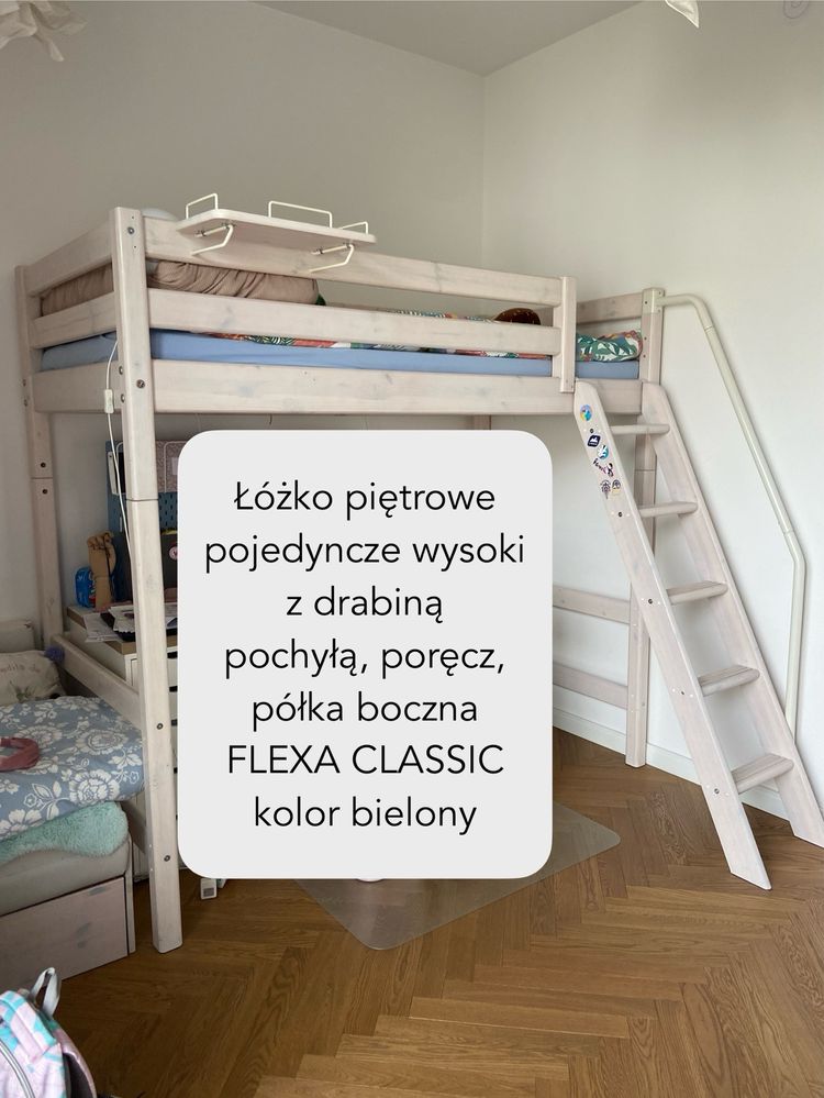 Łóżko piętrowe wysoki FLEXA CLASSIC