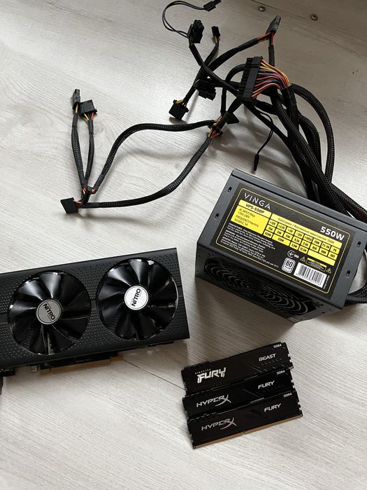 Відеокрта Rx 470 4gb + БП 550w  + ОЗУ 12gb (3планки)