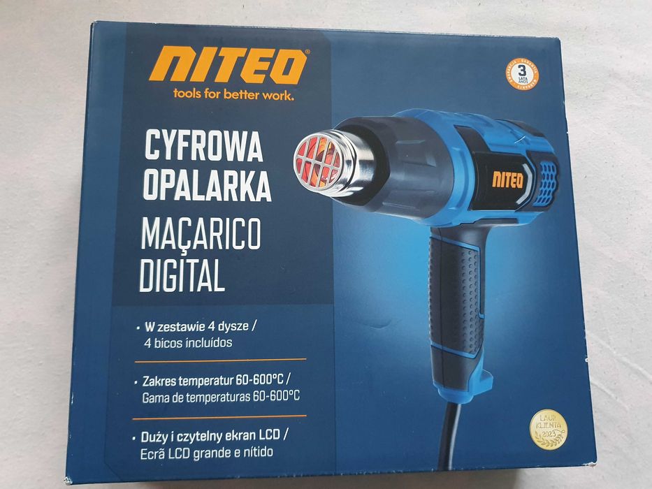 NOWA Opalarka cyfrowa Niteo + 4 dysze, ekran LCD, 60-600°C, 2000W