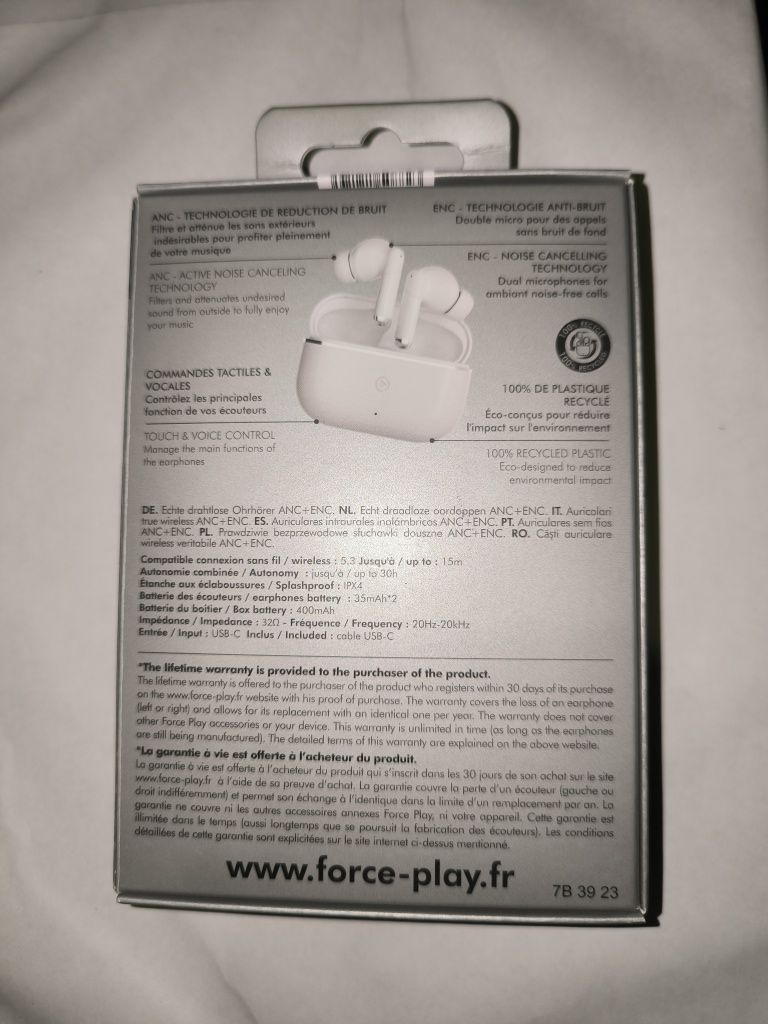 Force Play II – Auriculares True Wireless Bluetooth (Noise Cancelling)