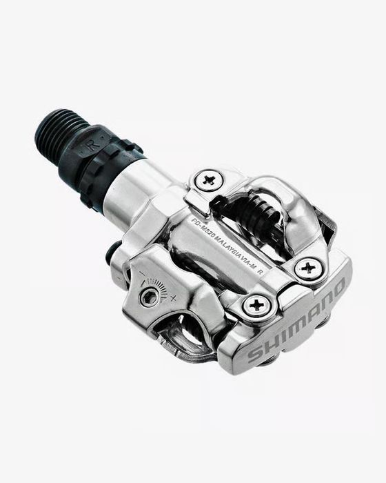 Pedais Shimano M520 SPD prata para MTB