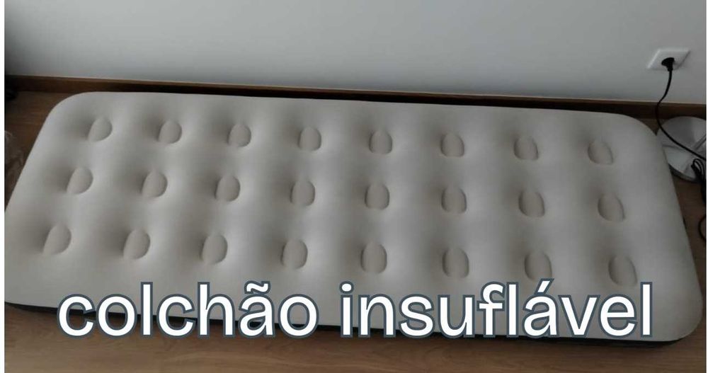 Colchão Insuflável Casal (c/ Bomba) + Colchão Solteiro