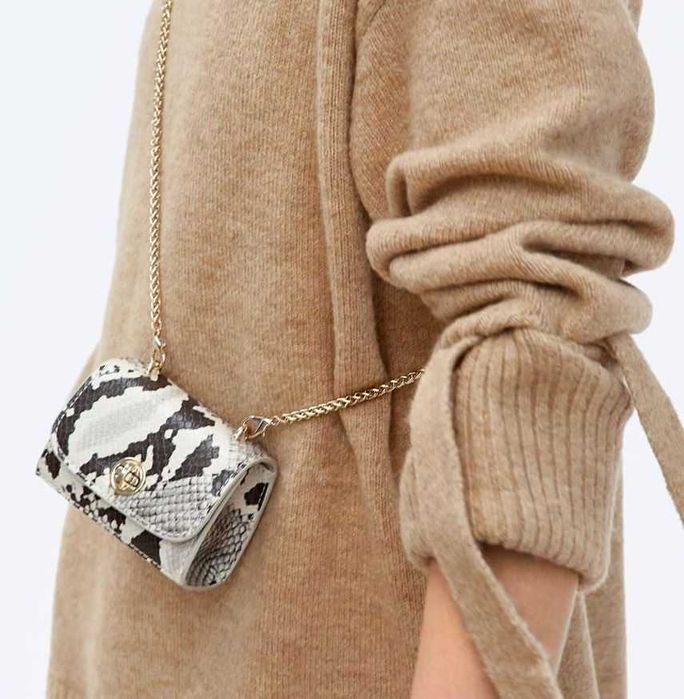 ZARA Mini torebka na łańcuszku mini nerka biodrowa