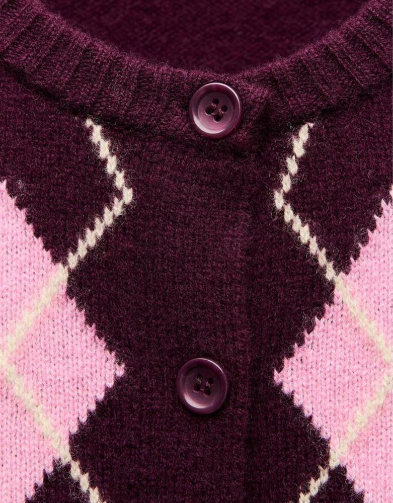ZARA Sweter w romby 100% wełna M