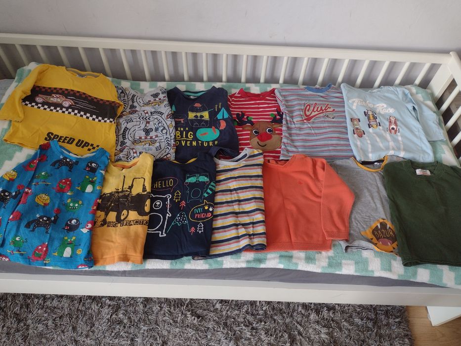 Zestaw t-shirtów z długim rękawem 86