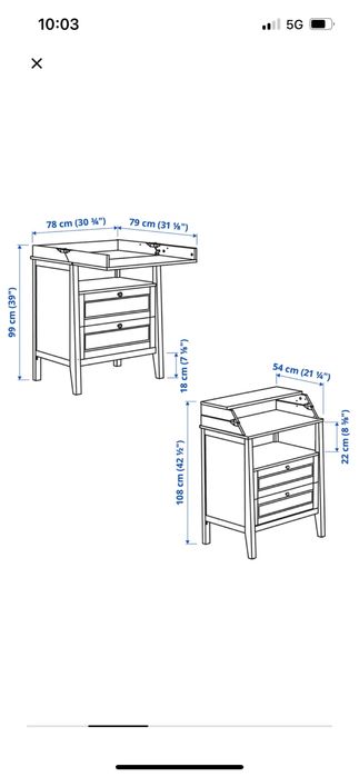 Komoda przewijak rozkładany Ikea Sundvik