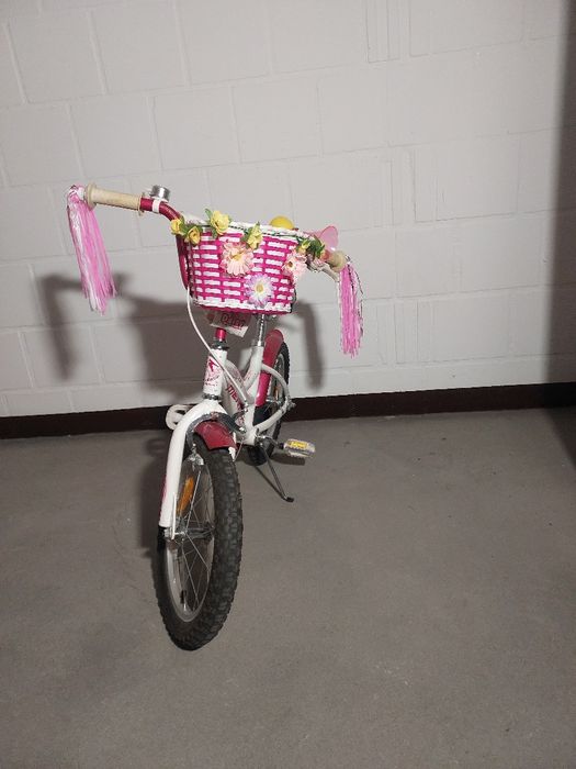 Rower dziecięcy 16cali biało-różowy