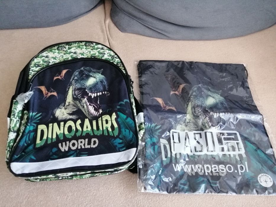 Nowy plecak szkolny z workiem Jurassic Park
