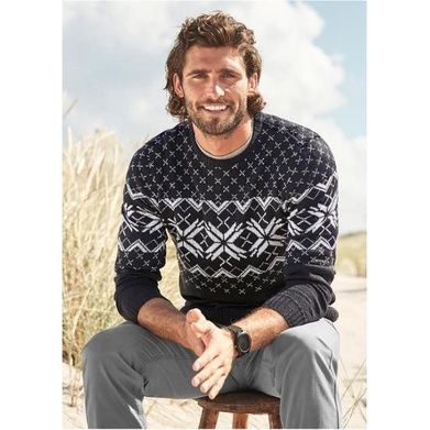 Dopasowany Sweter Pullover ze Wzorem 44-46
