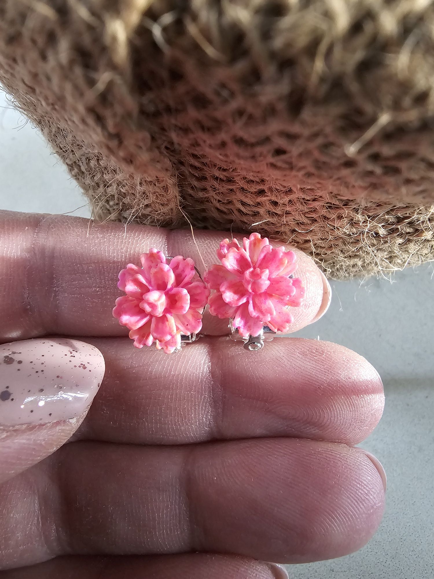 Klipsy dla dziewczynki kwiatuszki handmade