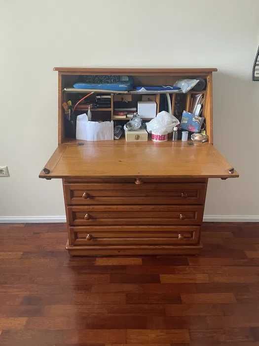 Secretária escrivaninha cómoda Pinho anos 90 / 00s